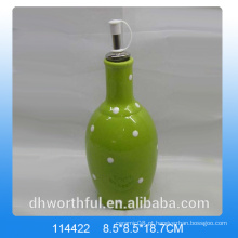Garrafa de óleo de cerâmica verde de alta qualidade para louça